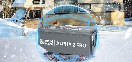 Well-insulated solar battery with a protective cover designed for winter use, placed in an outdoor environment.