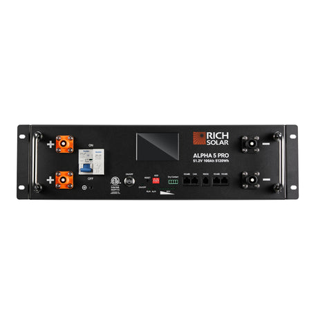 ALPHA 5 PRO | 51.2V 100Ah LiFePO4 Battery | Premium 48V Server Rack Lithium Battery for Residential, Commercial, RVs, Off-Grid | 7,000 Lifetime Cycles | 10 Year Warranty | UL1973, UL9540A Certified - RICH SOLAR