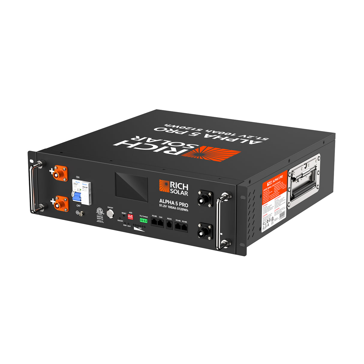 ALPHA 5 PRO | 51.2V 100Ah LiFePO4 Battery | Premium 48V Server Rack Lithium Battery for Residential, Commercial, RVs, Off-Grid | 7,000 Lifetime Cycles | 10 Year Warranty | UL1973, UL9540A Certified - RICH SOLAR