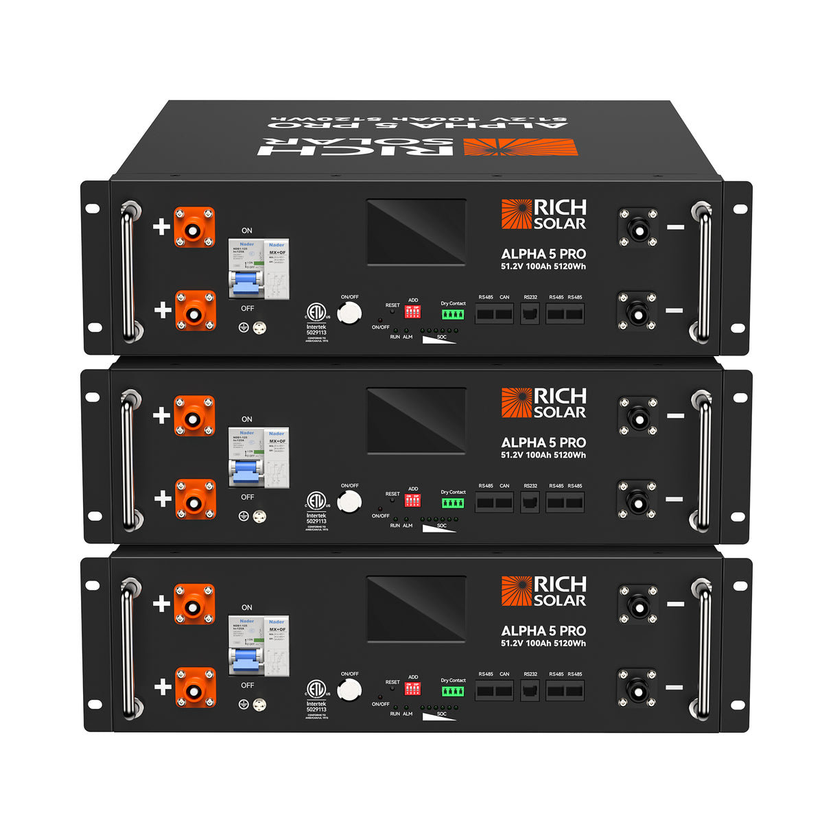 ALPHA 5 PRO | 51.2V 100Ah LiFePO4 Battery | Premium 48V Server Rack Lithium Battery for Residential, Commercial, RVs, Off-Grid | 7,000 Lifetime Cycles | 10 Year Warranty | UL1973, UL9540A Certified - RICH SOLAR